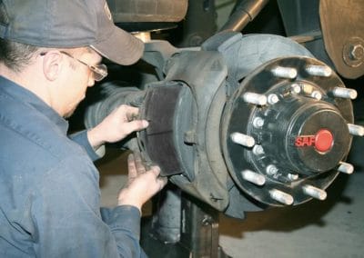this image shows truck brake service in Utica, NY